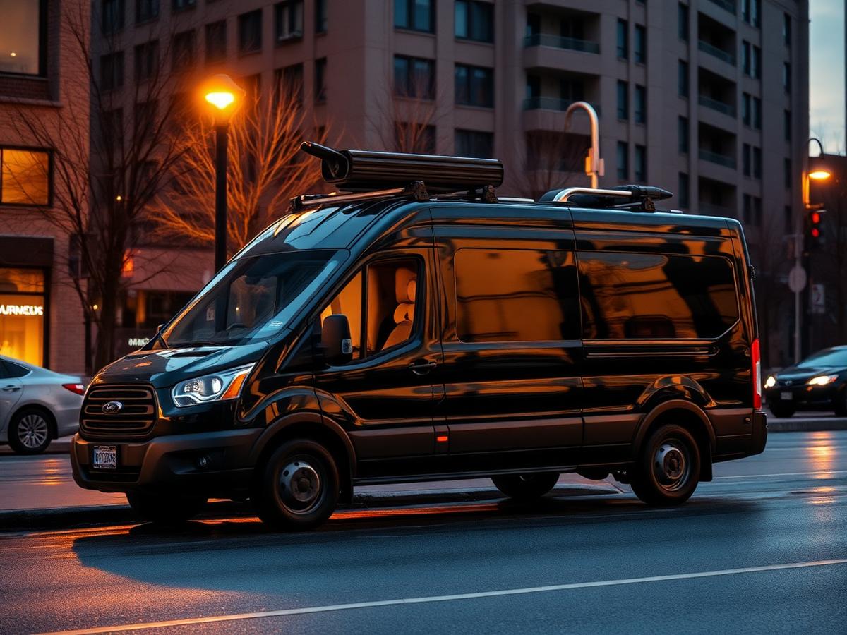 Camionnette de detailing mobile dans les rues de Montréal